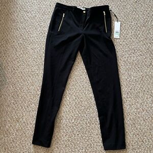 NWT Calvin Klein Black Gold Zipper Pants